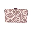 Kate spade ケイトスペード 二つ折り 財布 ピンク×ボルドー PVC クロバーモチーフ レディース ウォレット 【中古】