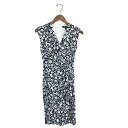 LAUREN RALPH LAUREN ローレンラルフローレン ノースリーブ ワンピース サイズ:00 ホワイト/ネイビー レディース 花柄 カシュクール 【中古】(4)