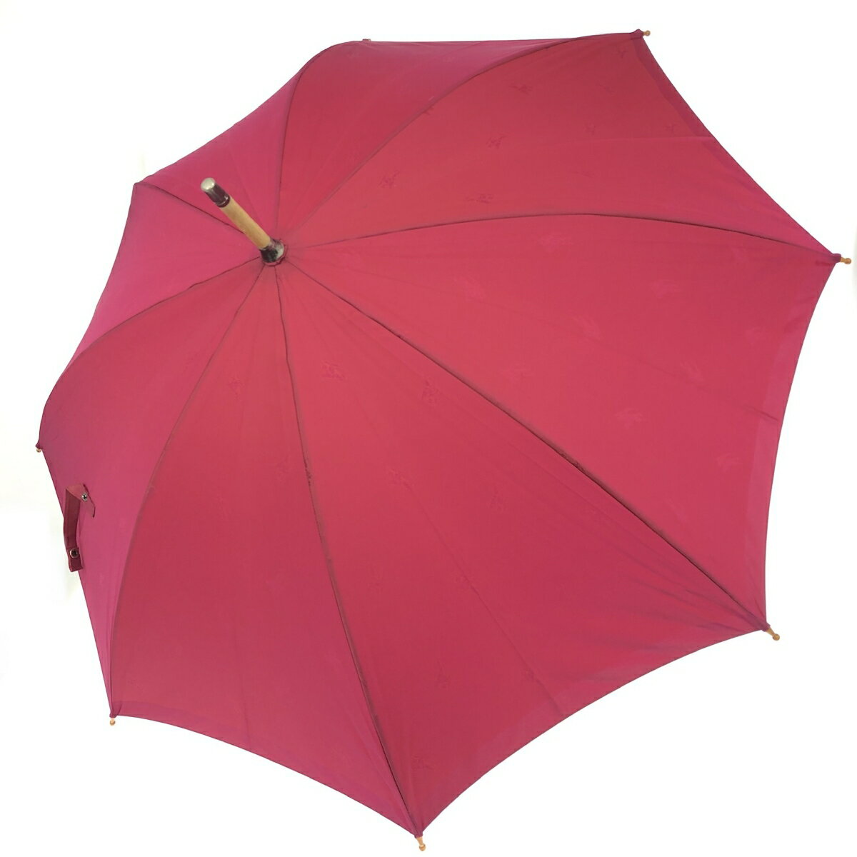 【美品】BURBERRY バーバリー 長傘 雨傘 ホースロゴ レッド 傘袋付き 美品】BURBERRY バーバリー 長傘 雨傘 ホースロゴ レッド 傘袋