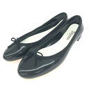 repetto レペット フラット パンプス 良好 39 ブラック ラバー レディース 靴 シューズ shoes 【中古】