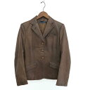 RALPH LAUREN ラルフローレン レザージャケット サイズ:4 ブラウン 羊革 レディース 革ジャン アウター 【中古】