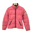 MONCLER モンクレール BADIA ビックロゴ ダウンジャケット サイズ:1 ピンク レディース アウター 【中古】