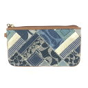 COACH コーチ リストレット ポーチ マルチカラー/ネイビー デニム パッチワーク レディース 小物入れ poach インナーバッグ 【中古】(4)
