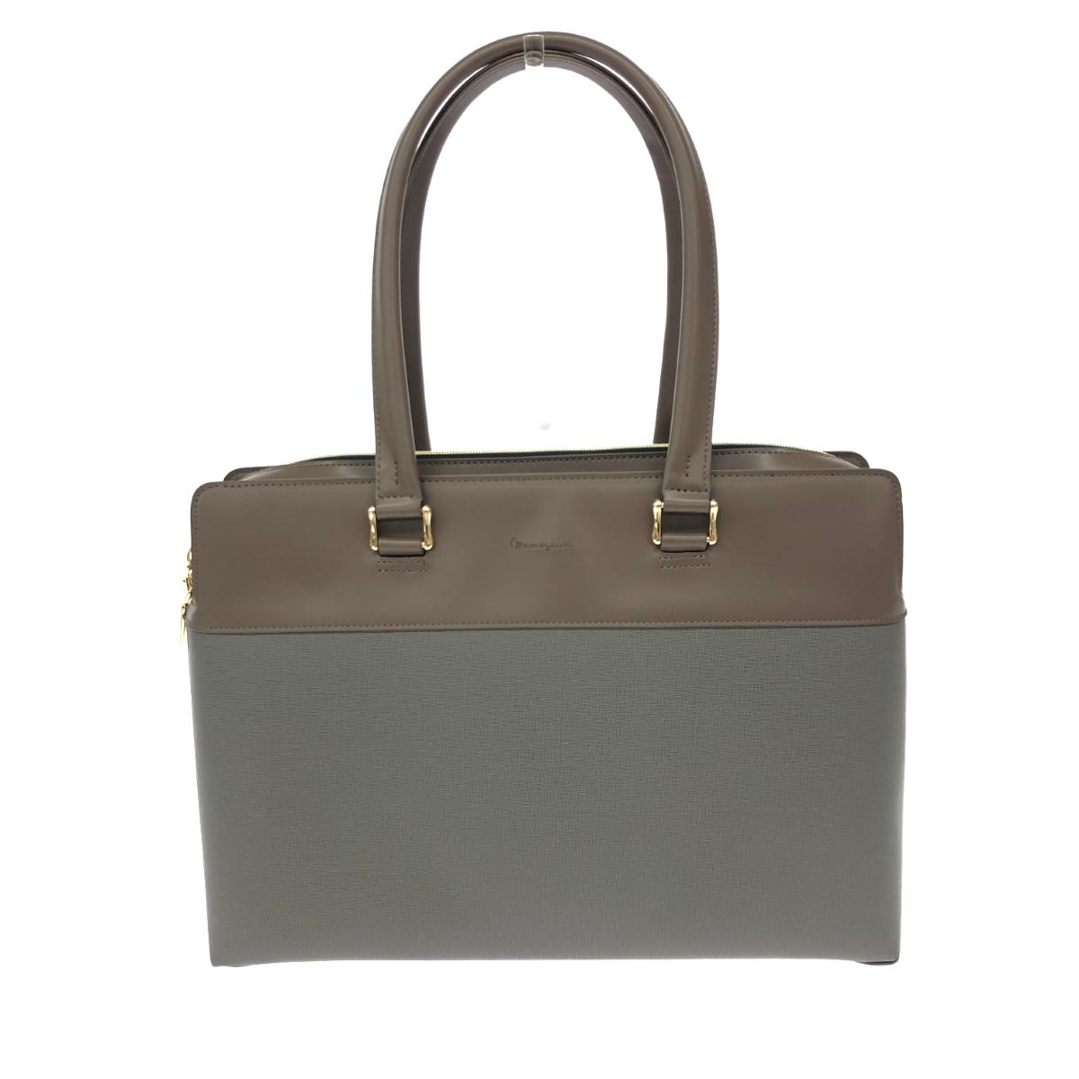 目々澤鞄 メメザワカバン ビジネスバッグ 新品同様 グレージュ PVC ユニセックス ブリーフケース bag ..