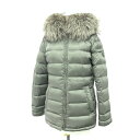 PRADA プラダ 三角プレート フォックスファー付き ダウンジャケット サイズ:40 カーキ レディース アウター 28G060 2017製 【中古】