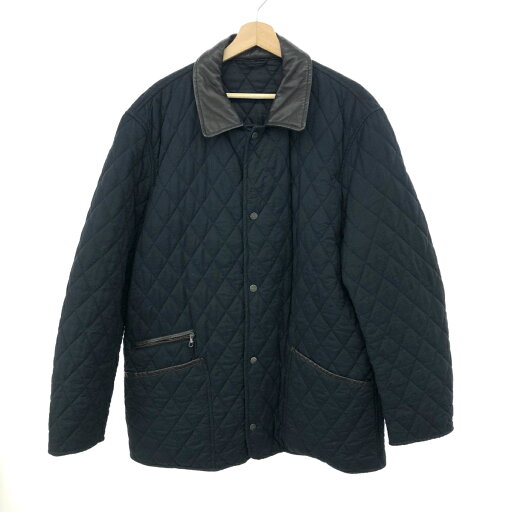 Salvatore Ferragamo サルヴァトーレフェラガモ キルティング コート サイズ:58 ネイビー メンズ レザー使い アウター 【中古】 Salvatore Ferragamo サルヴァトーレフェラガモ キルティング コート サイズ:58 ネイビー メンズ レザー使い アウター 【中古】