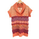 ★楽天スーパーセール対象★ MISSONI ミッソーニ ショールカラー半袖ニット ニット 良好 サイズ:M オレンジ レディース トップス 【中古】