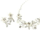 STELLA BRIDAL ステラブライダル ブライダルアクセサリー ネックレス イヤリング 2点セット ホワイト 淡水パール ビジュー 【中古】