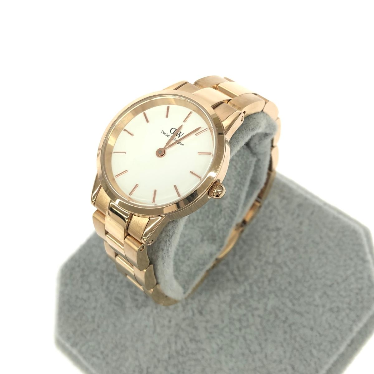 Daniel Wellington ダニエルウェリントン アイコニックリンク 腕時計 良好 DW00600213 ローズゴールド SS クォーツ レディース ウォッチ watch 【中古】