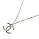 CHANEL シャネル ネックレス 良好 刻印有08C メタルシルバーカラー ココマーク ラインストーン レディース アクセサリー 【中古】