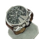 DIESEL ディーゼル メガチーフ 腕時計 DZ4290 シルバーカラー/ブラウン SS/レザー クロノグラフ メンズ ウォッチ watch 【中古】(2)