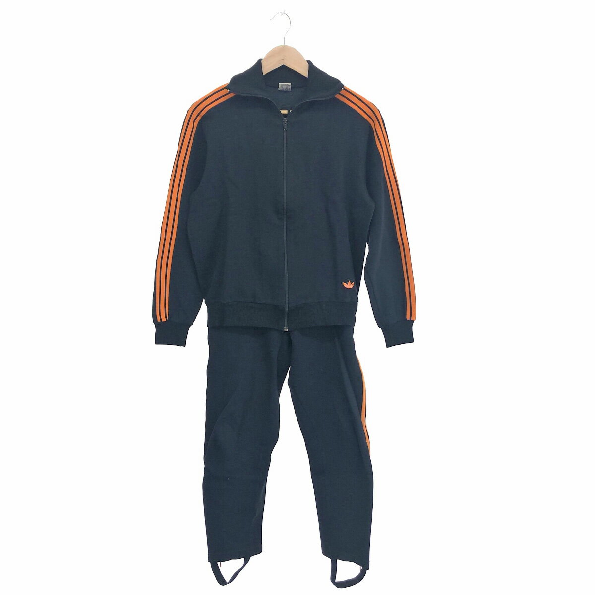 adidas アディダス トラックジャケット×パンツ サイズ:3 ブラック レディース 上下セット 70-80S 【中古】