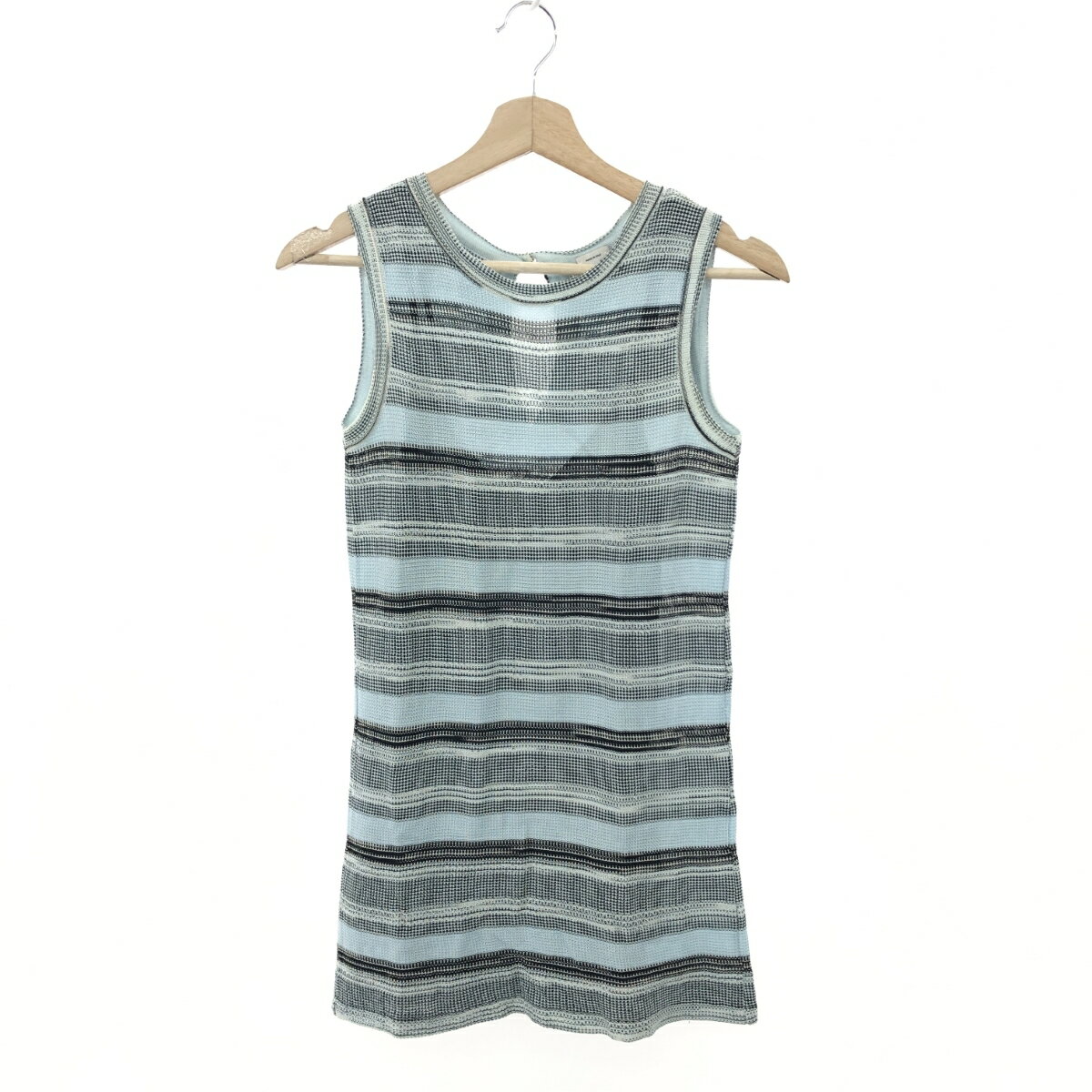M MISSONI エムミッソーニ チュニック ボーダー ノースリーブニット サイズ:36 ブラック/ブルー レディース トップス 【中古】