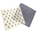 BURBERRY LONDON バーバリーロンドン ハンカチ 未使用品 ネイビーxベージュ コットン100% アーガイル ドット 日本製 【中古】