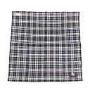BURBERRY バーバリー ハンカチ 未使用品 ネイビー コットン100% ノバチェック柄 ホース刺繍 日本製 日用品 【中古】