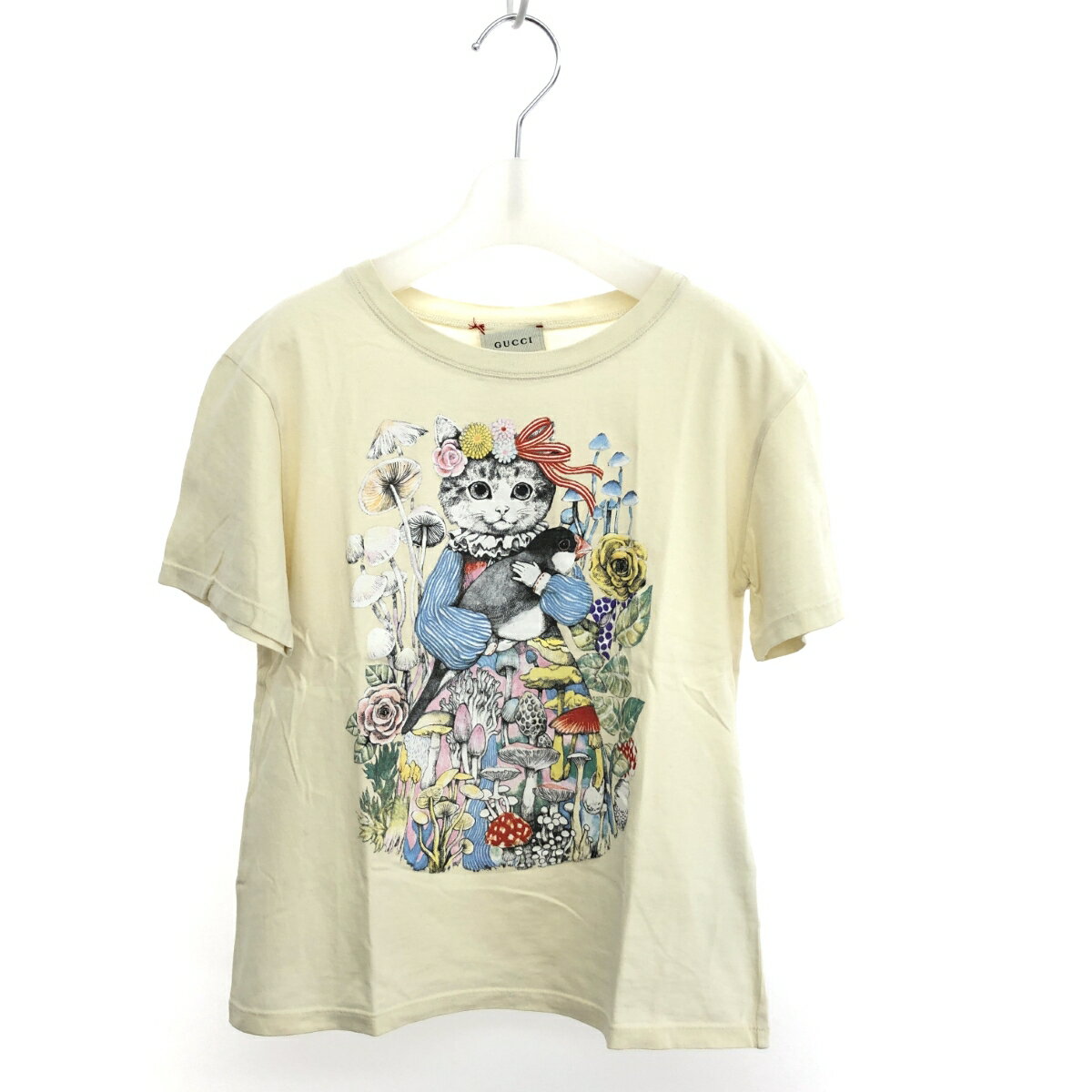 GUCCI グッチ×ヒグチユウコ 半袖プリント Tシャツ 良好 キッズサイズ:8 ベージュ 綿 キッ ...