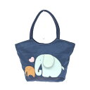 IBIZA イビサ ゾウモチーフ トートバッグ ブルー ナイロン レディース bag 鞄 【中古】(4)