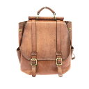 HERZ ヘルツ 棒屋根クラシックリュック リュック R-153 ブラウン レザー ユニセックス リュックサック バックパック bag 鞄 【中古】