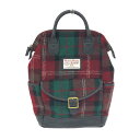 BRITISH GREEN ブリティッシュグリーン/ ハリスツイード使用 リュック 美品 レッド/グリーン ユニセックス バックパック bag 鞄 【中古】