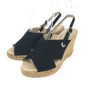 GAIMO ガイモ ウェッジソール サンダル 美品 表記サイズ:36 ブラック スエード レディース 靴 シューズ shoes 【中古】