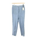miumiu ミュウミュウ ストライプスラックスパンツ 大きいサイズ:TU 裾未処理 ブルー メンズ【中古】