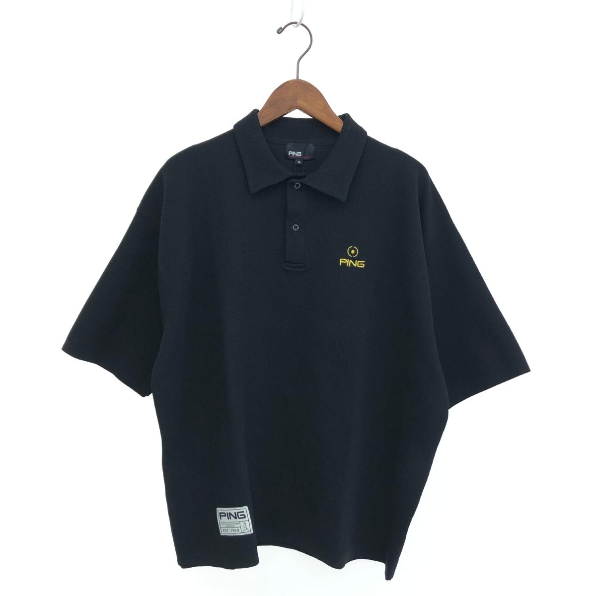 PING ピン 半袖ポロシャツ 未使用品 サイズ:LL ゴルフウェア/エコ素材 ブラック メンズ【中古】