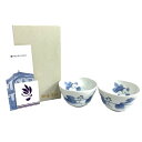 香蘭社 コウランシャ ペア 丼 新品同様 野ぶどう 2点セット ホワイト/ブルー 【中古】