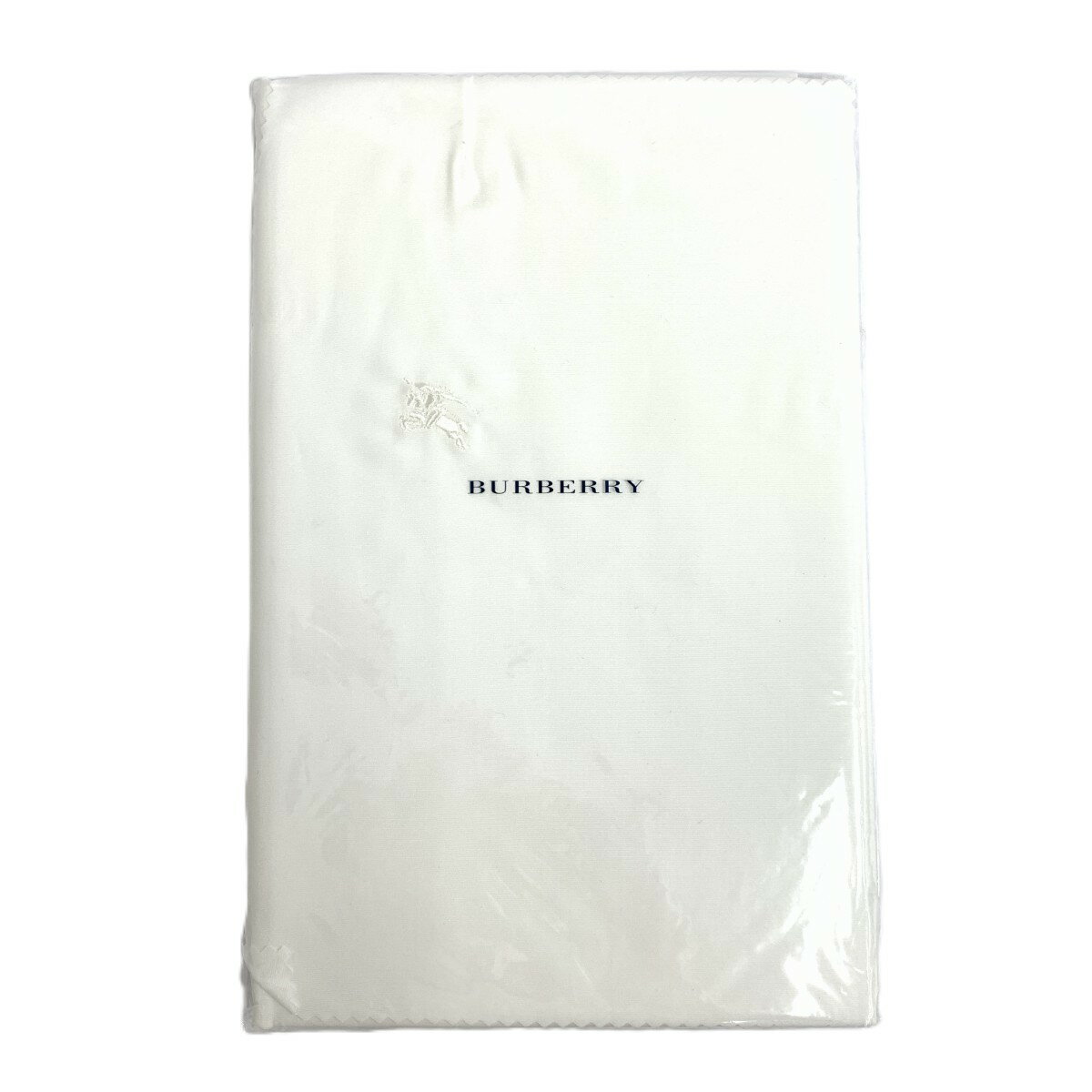 BURBERRY バーバリー ワイシャツ仕立用生地 未使用品 無地/お仕立て券なし/綿/ロゴ刺繍 ホワイト メンズ【中古】