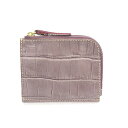 Felisi フェリージ 財布 型押し/レザー 二つ折り L字ファスナー パープル レディース【中古】(4)