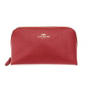 COACH コーチ ポーチ 良好 ラウンドファスナー レッド レディース【中古】