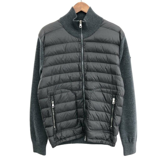 MONCLER モンクレール ハイブリッドダウンジャケット/袖ニット切り替え/C20919412701 サイズ:L グレー メンズ【中古】 MONCLER モンクレール ハイブリッドダウンジャケット/袖ニット切り替え/C20919412701 サイズ:L グレー メンズ【中古】