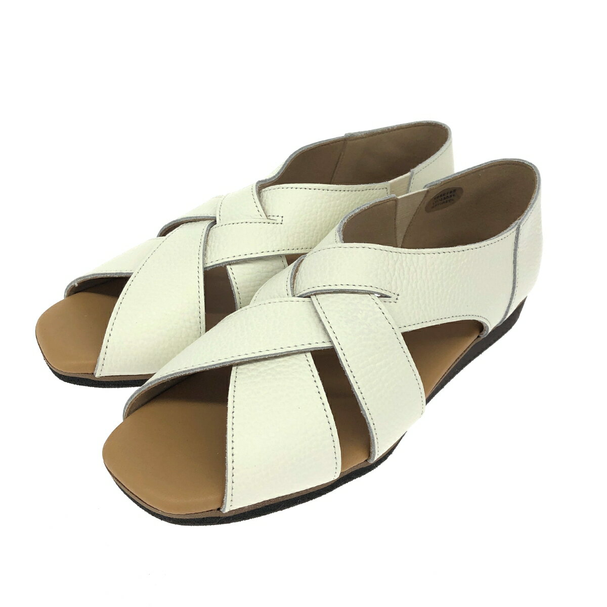 figurino フィグリーノ サンダル 新品同様 表記サイズ:24.5 レザー ホワイト レディース【中古】