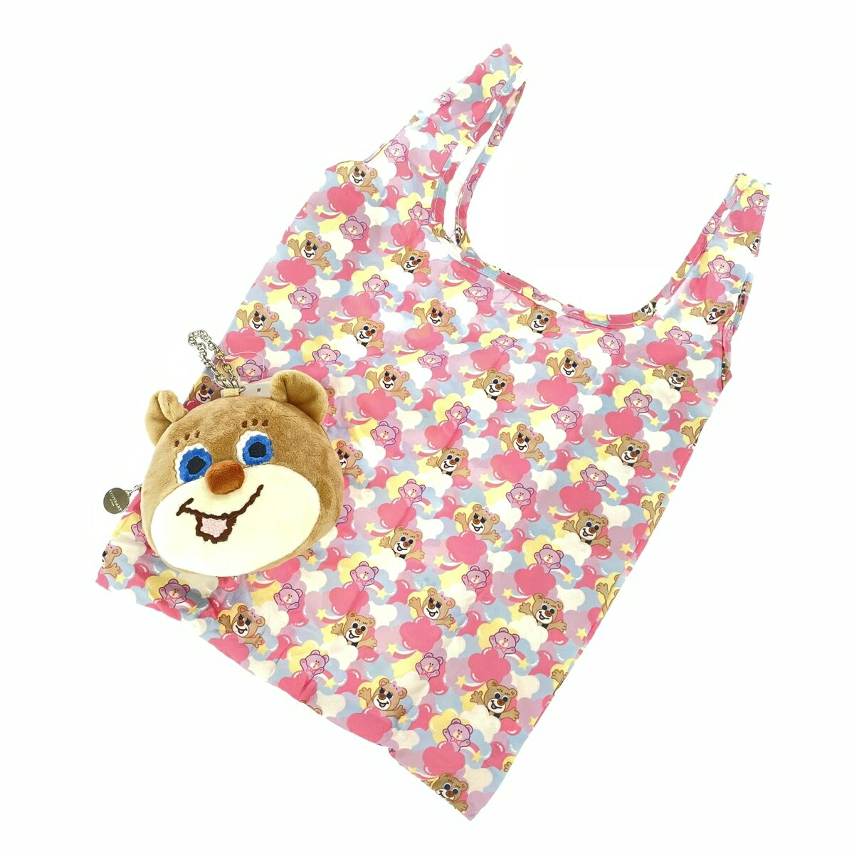 LOVERARY BY FEILER ラブラリー バイ フェイラー ポーチ＆エコバッグ/スイマーコラボ 美品 ドリーミーベア/ニコ ベージュ レディース【中古】のサムネイル