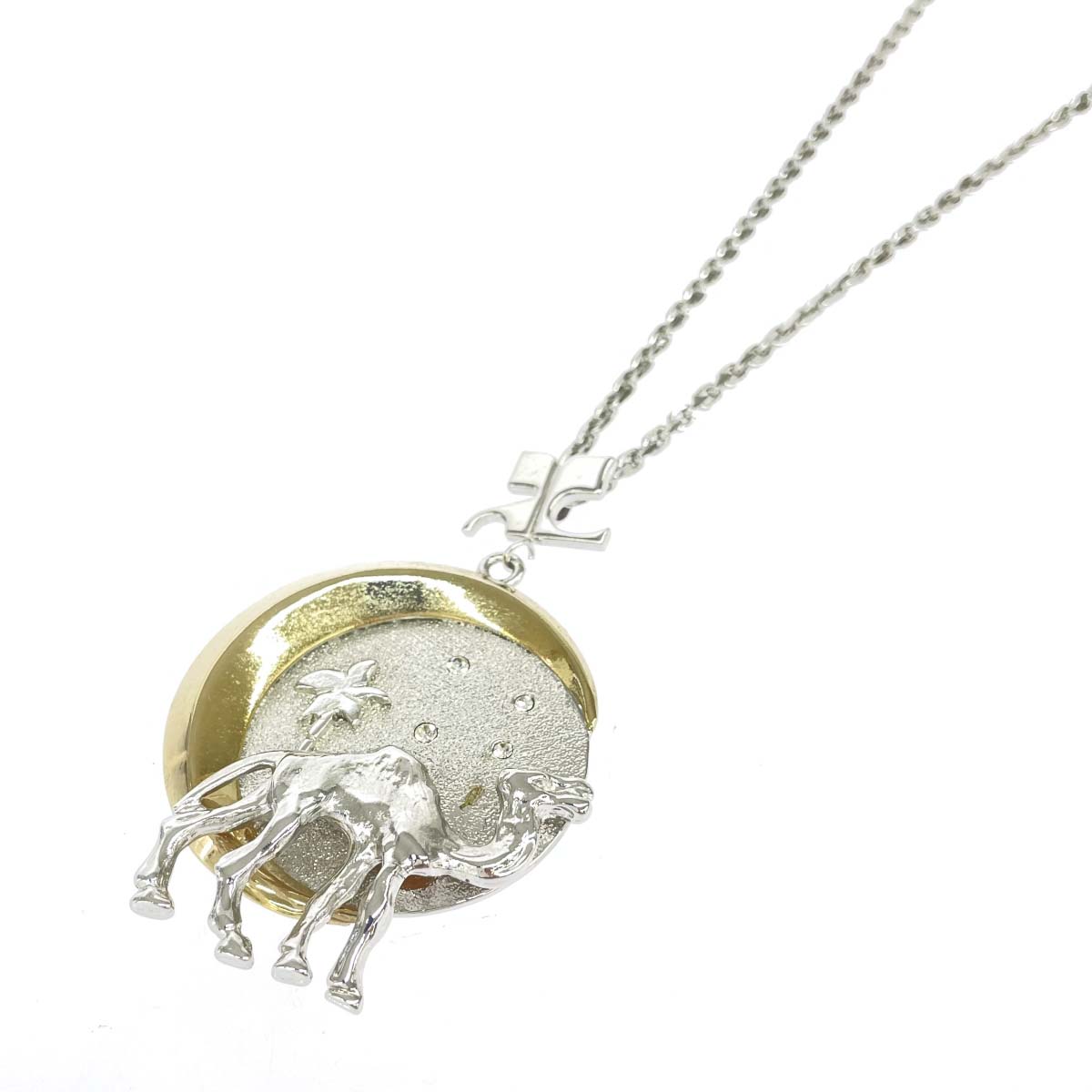 Courreges クレージュ ネックレス ラクダ/ムーン/ロゴ/大ぶり ゴールドカラー/シルバーカラー レディース【中古】