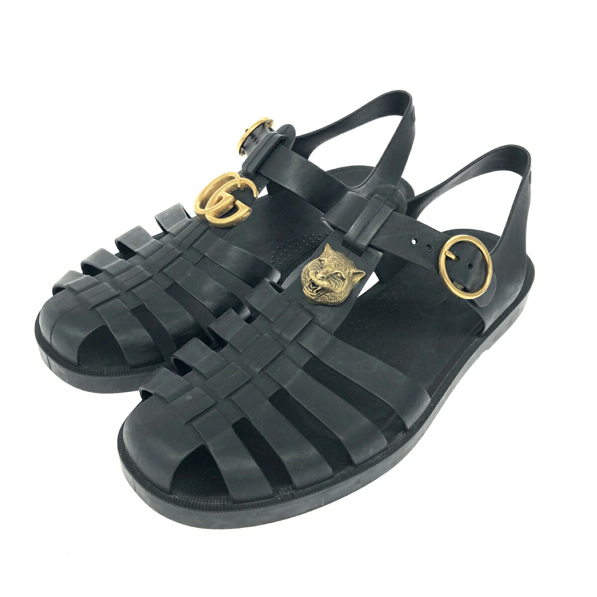 GUCCI グッチ グルカサンダル 表記サイズ:6 マーモント ブラック レディース【中古】