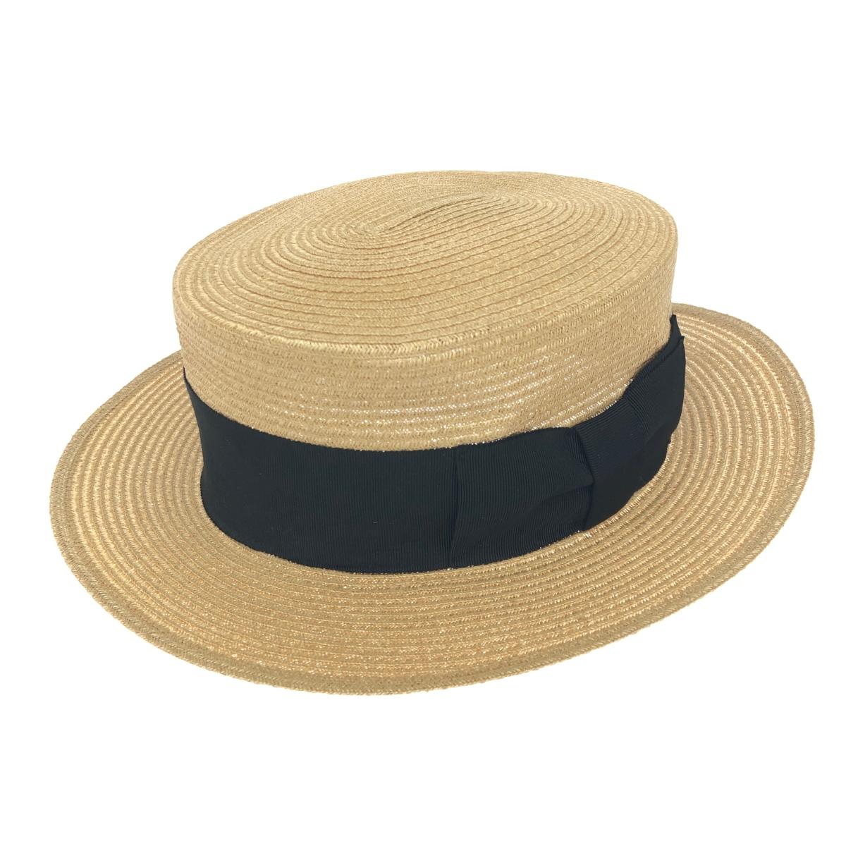 KNOX×CA4LA ノックス×カシラ 麦わら帽子 表記サイズ:M リボン 麻 ベージュ ユニセックス【中古】