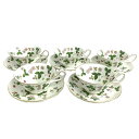 Wedgwood ウェッジウッド カップ&ソーサー5客 ワイルドストロベリー ホワイト 【中古】
