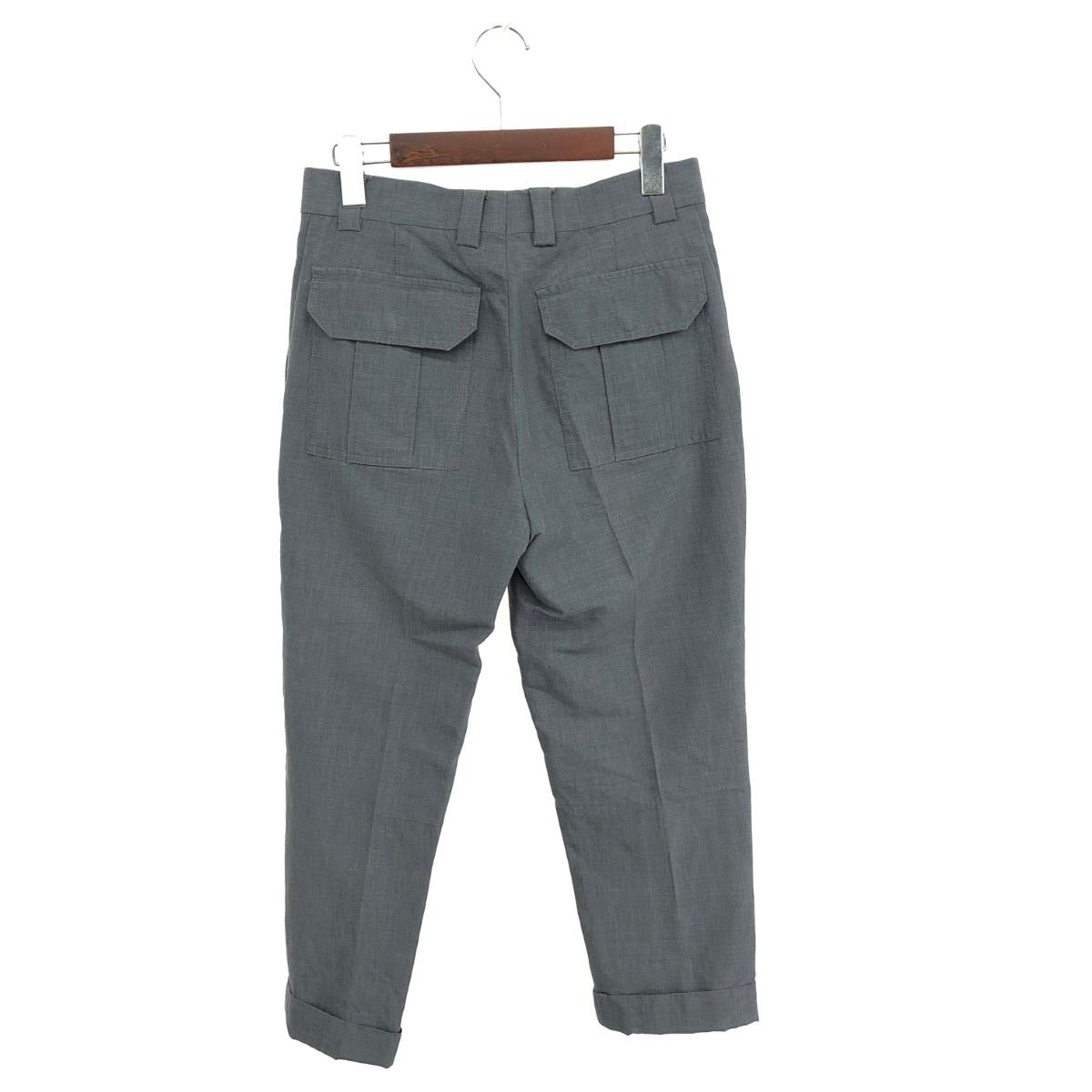 BRUNELLO CUCINELLI ブルネロクチネリ クロップドスラックスパンツ 01886120540 ウールコットン グレー メンズ【中古】