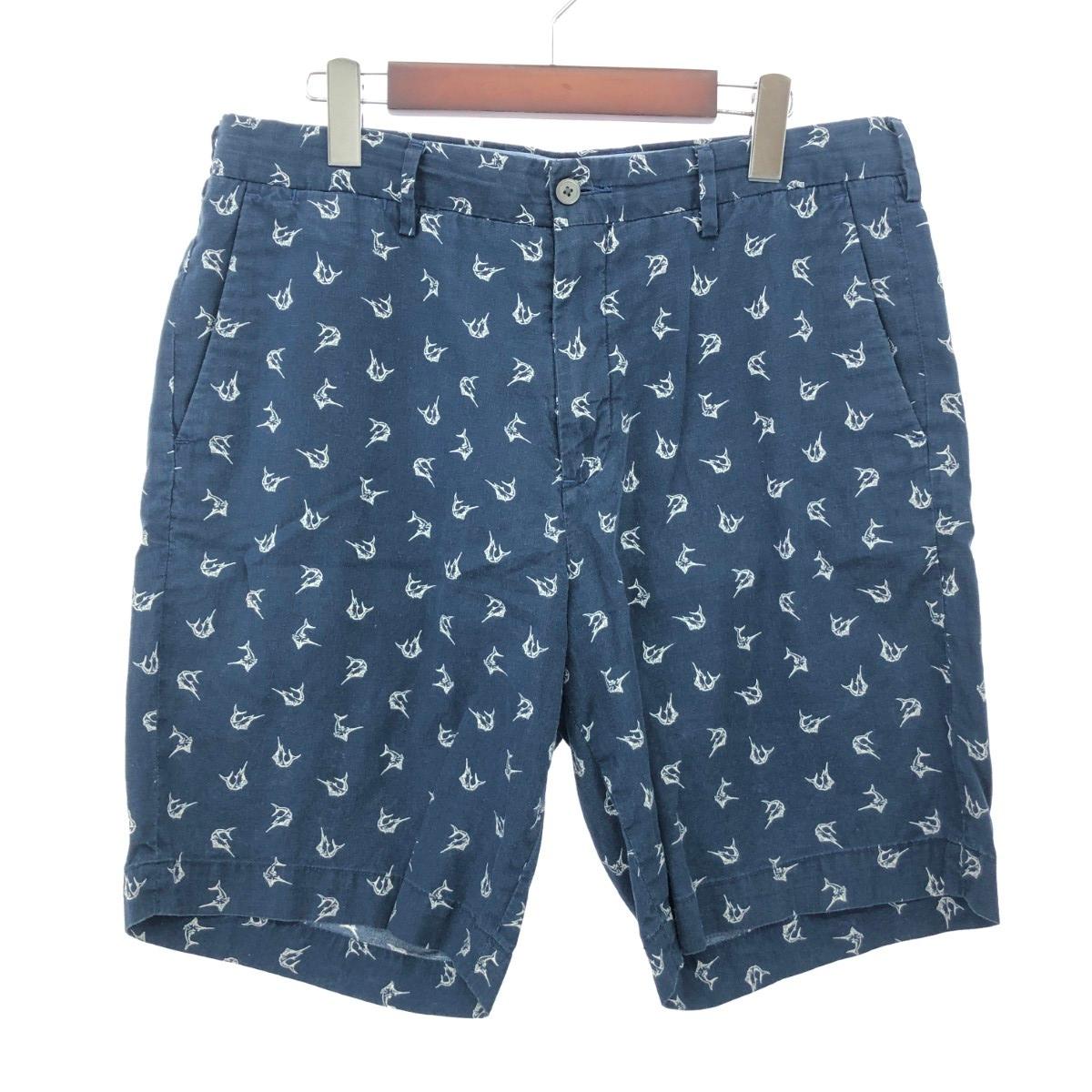 POLO RALPH LAUREN ポロラルフローレン パンツ/リネンコットン/カジキ柄 サイズ:32 ネイビー メンズ【..