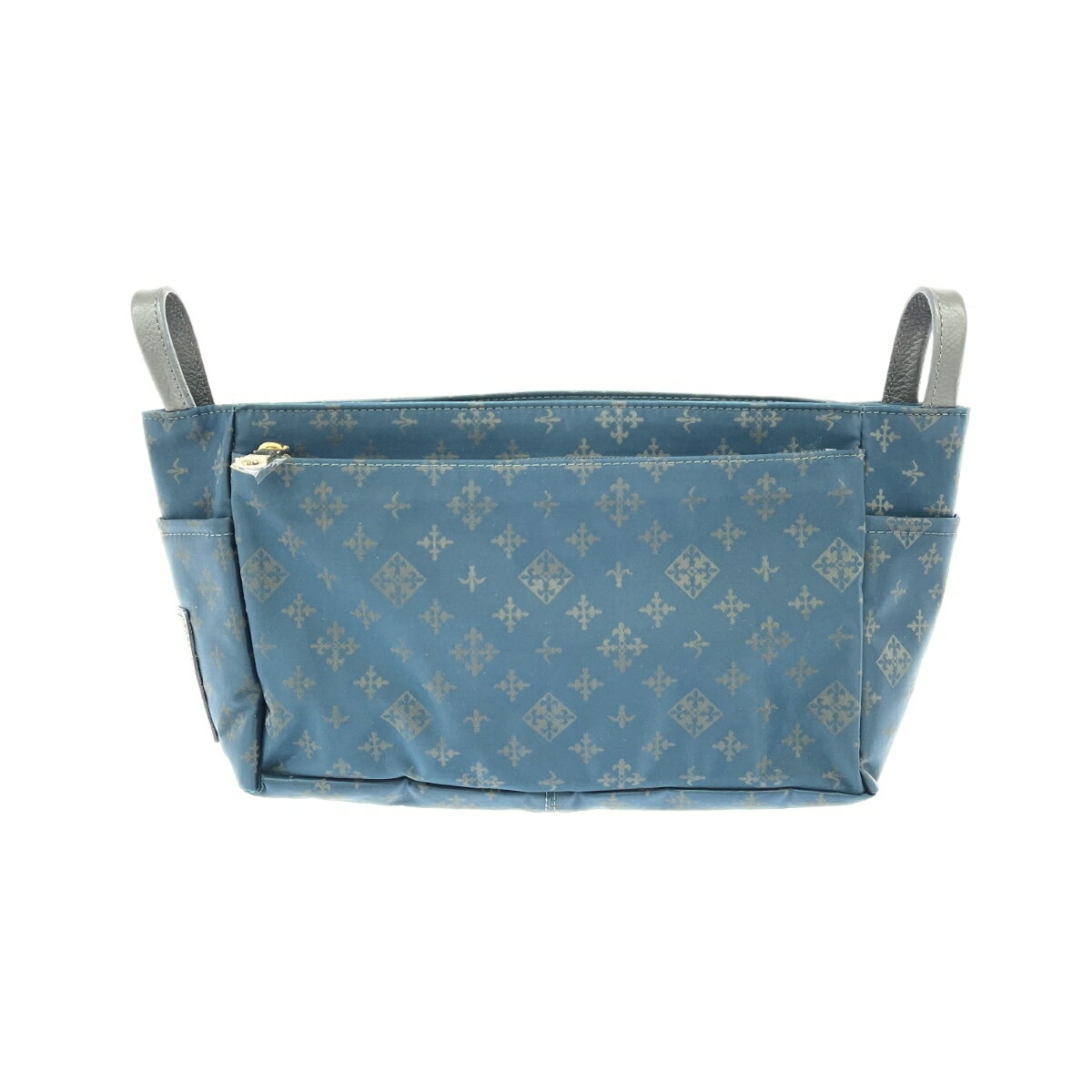 russet ラシット マルチポーチ バッグインバッグ 新品同様 モノグラム ナイロン ブルー レディース【中古】