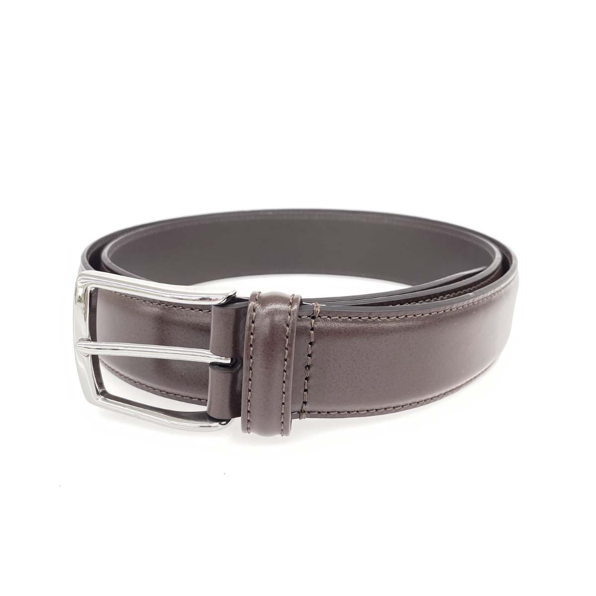 Anderson's アンダーソンズ ベルト 新品同様 表記サイズ:105 イタリア製/ソリッドブラス×カーフレザー ダークブラウン メンズ【中古】