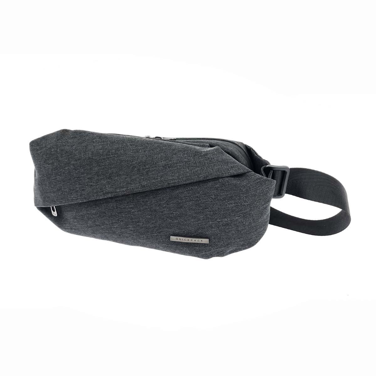 QUICK PACK クイックパック ボディバッグ ウエストポーチ 良好 キャンバス グレー ユニセックス【中古】