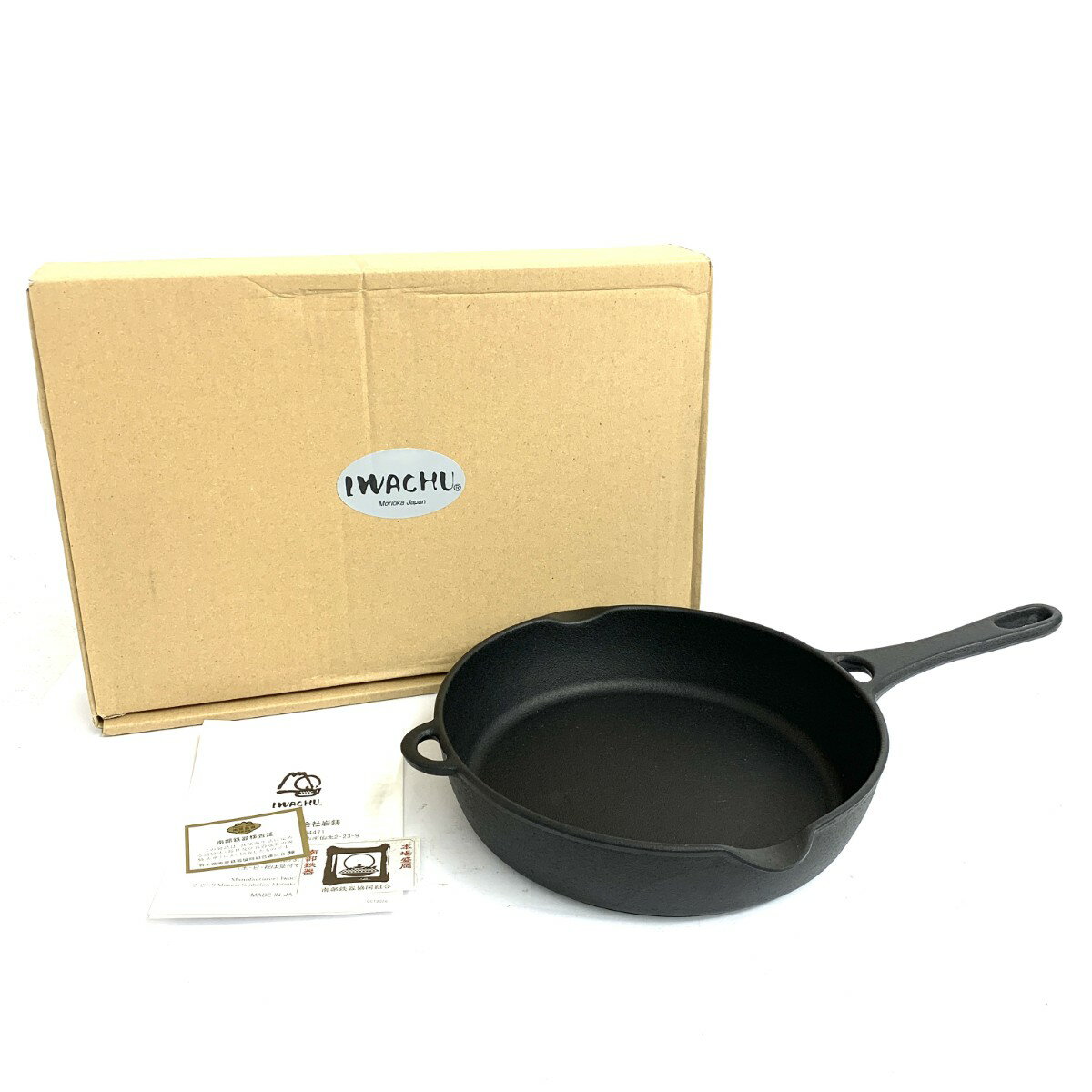 岩鋳 Iwachu 南部鉄器フライパン 未使用品 ブラック 【中古】