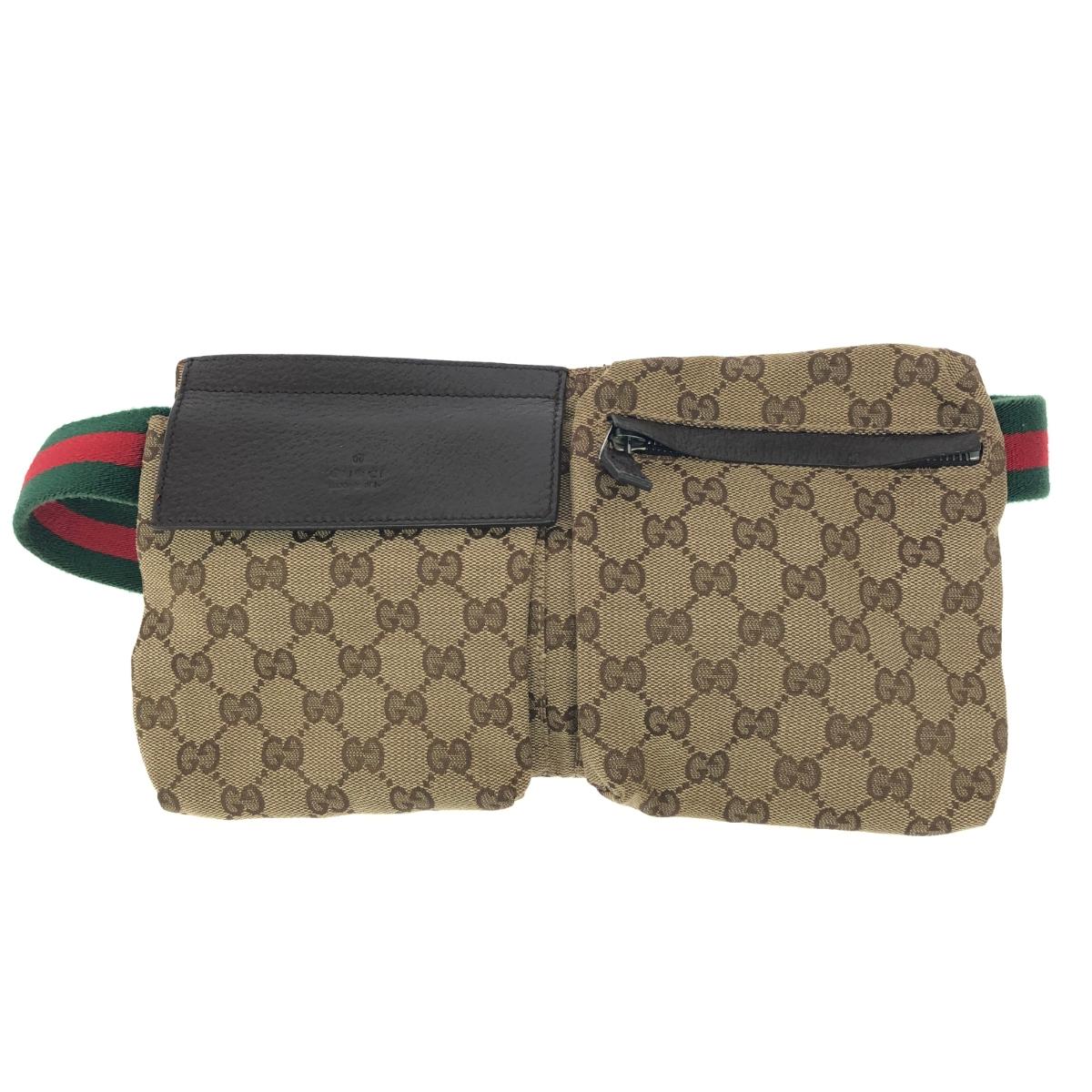 GUCCI グッチ ウエストバッグ シェリーライン/GGキャンバス 28566 ベージュ ユニセックス【中古】