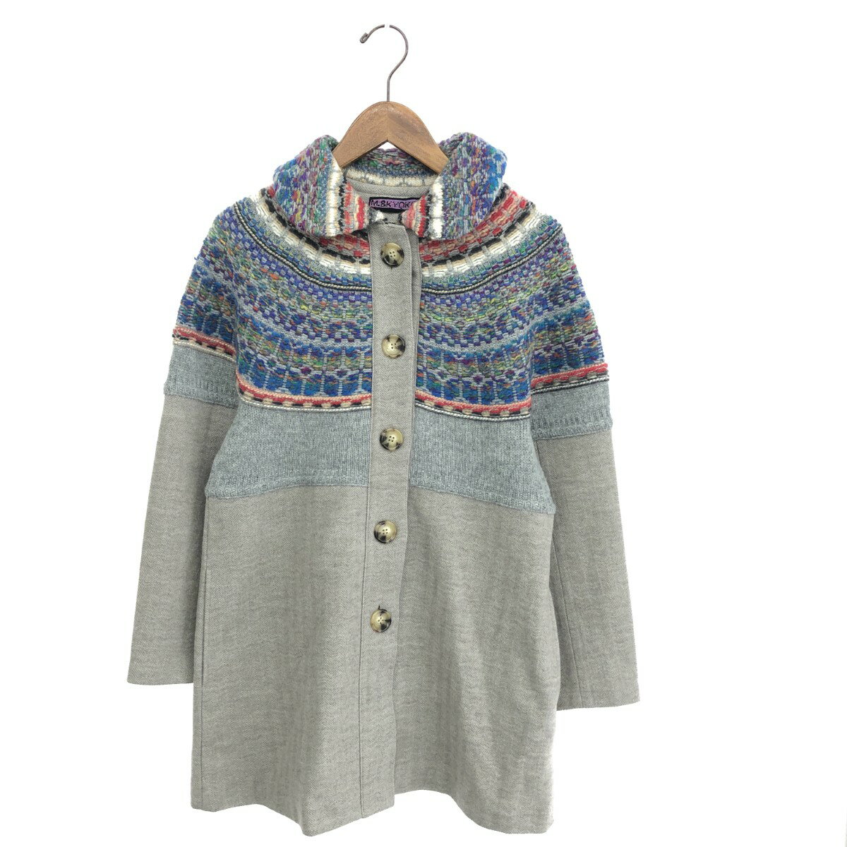 未使用 M.&KYOKO エムアンドキョウコ ショールカラーカーディガン M&KYOKO エムアンドキョウコ ショールカラーコート ニットカーディガン