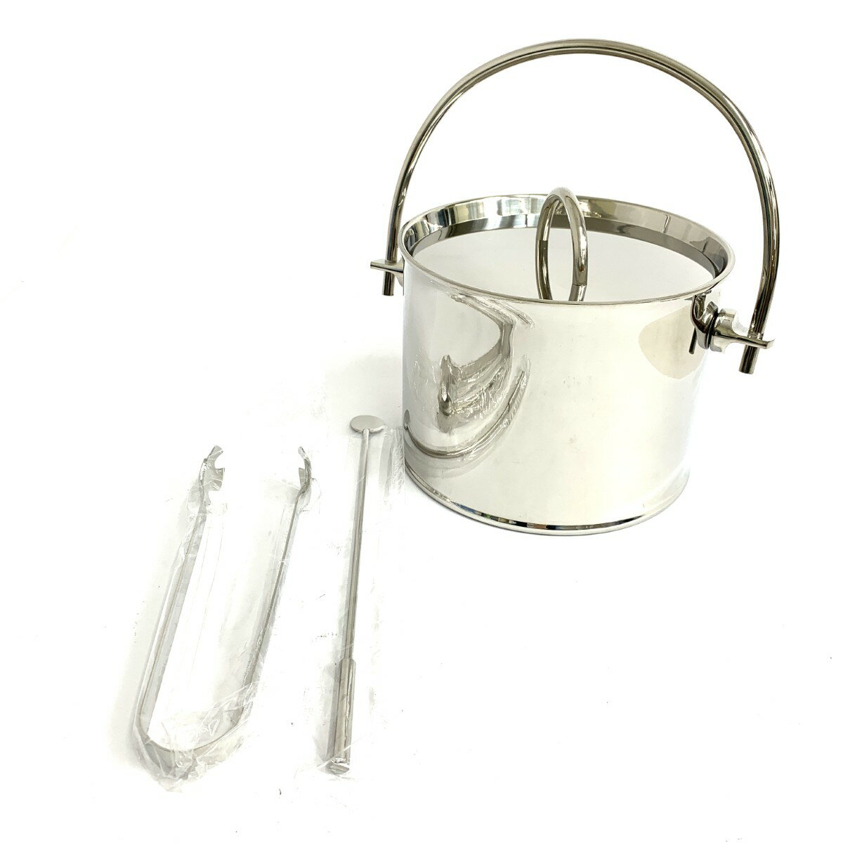 LUCKY WOOD ラッキーウッド アイスペール&トング&マドラー 良好 ステンレス/水割りセット シルバーカラー 【中古】