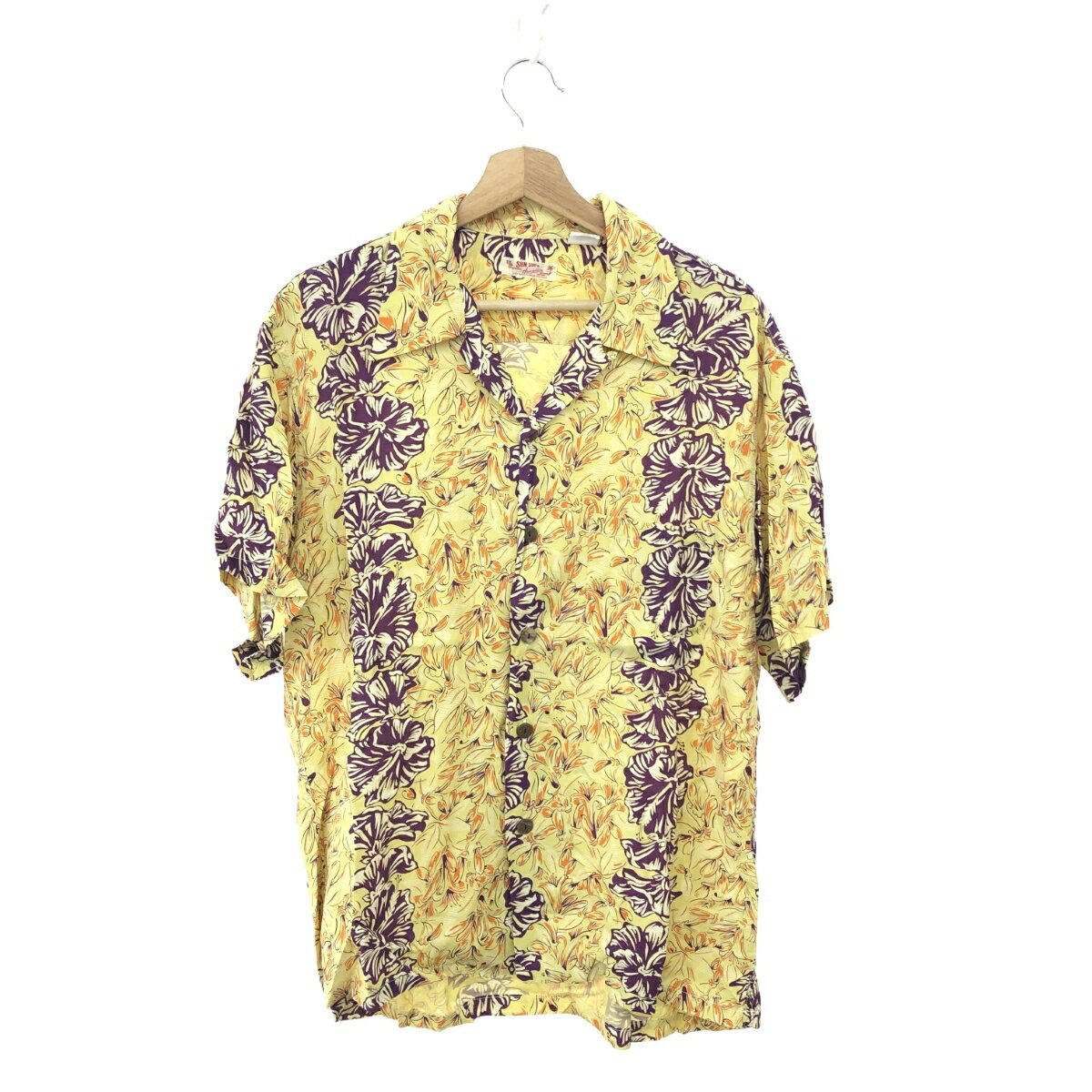 SUN SURF サンサーフ（トウヨウエンタープライズ） アロハシャツ 良好 サイズ:L レーヨン イエロー メンズ【中古】