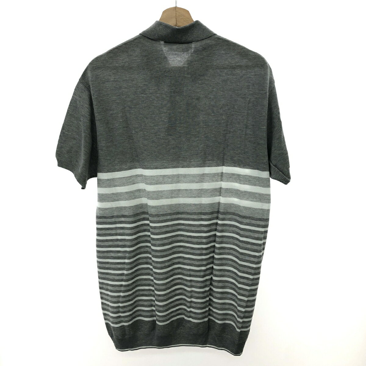 Salvatore Ferragamo サルヴァトーレフェラガモ 半袖ポロシャツ 未使用品 サイズ:XL ボーダー グレー メンズ【中古】