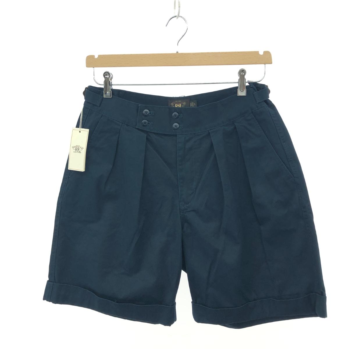 RRL ダブルアールエル ショートパンツ 未使用品 大きいサイズ:XL サイドアジャスター コットン100％ ネイビー メンズ【中古】(4)