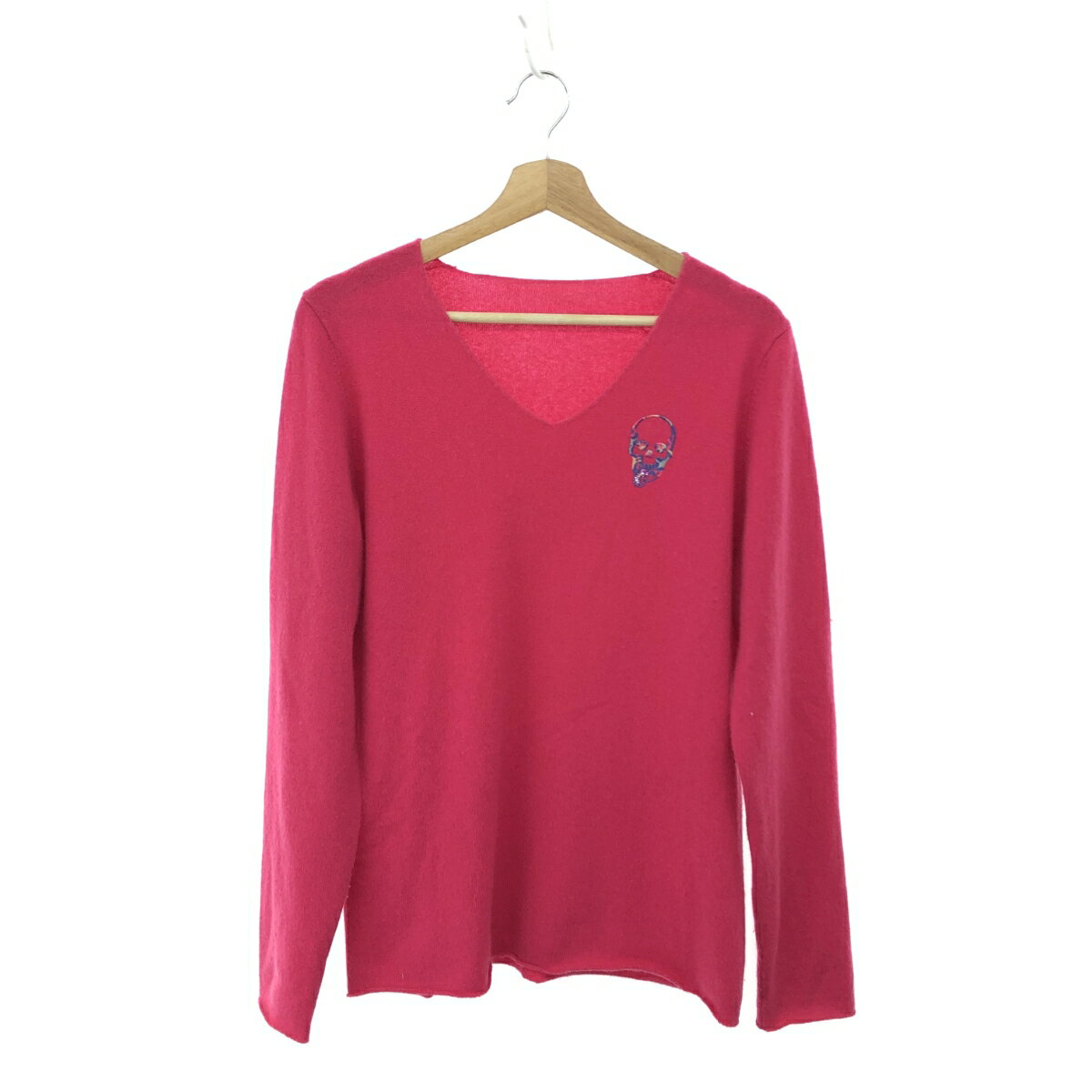 LUCIEN PELLAT-FINET ルシアンぺラフィネ 長袖ニット/ドクロ/スパンコール サイズ:L カシミヤ100％ ピ..